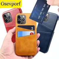 Leather Card Holder Phone Case For iPhone 13 12 11 Pro Max X XR XS ID Credit Card Slot Blue Capinha For iPhone 6S 7 8 Plus Cover