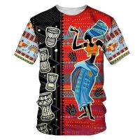 Summer new African Tribes Harajuku graphic t shirts For Unisex Fashion Personality Printed Ethnic Style O-neck Short Sleeve Tees