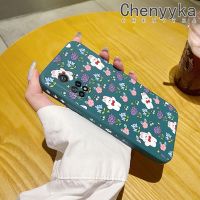 เคสโทรศัพท์ Chenyyyka สำหรับ Xiaomi 10T Pro เคสแฟชั่นลายกระต่ายดอกไม้สร้างสรรค์บางดีไซน์ใหม่เคสป้องกันขอบสี่เหลี่ยมกรอบปลอกซิลิโคนเคสนิ่มเคสกันกระแทก