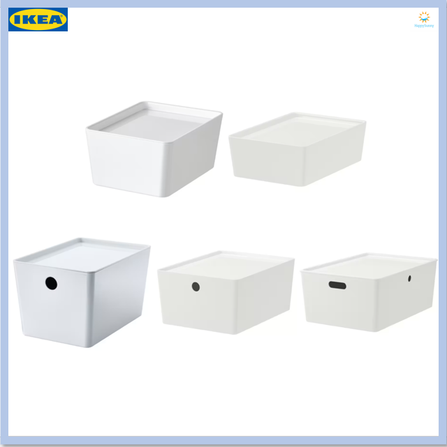 กล่อง-กล่องพร้อมฝาปิด-พลาสติก-มีหลายขนาดให้เลือก-kuggis-คูก์กิส-ikea