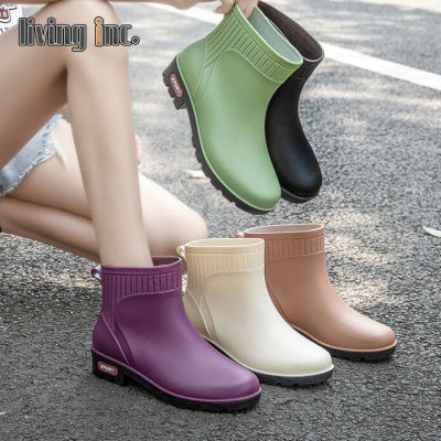 รองเท้าบูทกบ Colorful Rubber Rain Boots บู้ตยางทำนา บู้ทตลาดสด รองเท้าบูท