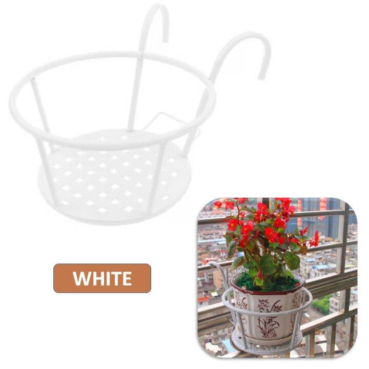 Iron Art Hanging Baskets Flower Pot Holder Hanger Balcony Porch Flower Stand Lazada
