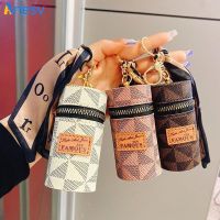 Leather Luxury Leather Bucket Lipstick Bag Keychain Exquisite Personality Storage Bag Pendant Accessories Key Ring Gift