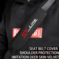 1pc Imitation Deer Skin Car Safety Belt Cover Seatbelt Shoulder Protector For Ford Fiesta Mondeo Fusion Escape Edge ST LINE Seat Covers