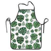 Custom Bib Beautiful Green Leaves Tropical Plant Aprons for Men Women Unisex Adult Chef Cooking Kitchen Tablier Cuisine Painting