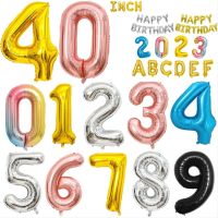 Number Balloon Golden Letter Balloon Digits Balloons Happy Birthday Party Decoration Green Pink Metallic Foil Balloons Helium