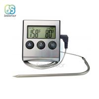 ﹍ Kitchen Food Thermometer Digital Probe Oven Meat Thermometer Timer for BBQ Grill Meat Food Cooking Temperature Gauge