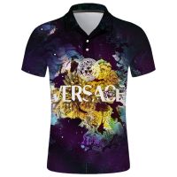 2023 New Hot Sale Versace32 luxury goods  Pattern Mens Casual Polo Shirt 3D Digital Print Short Sleeve Loose  XS-6XL