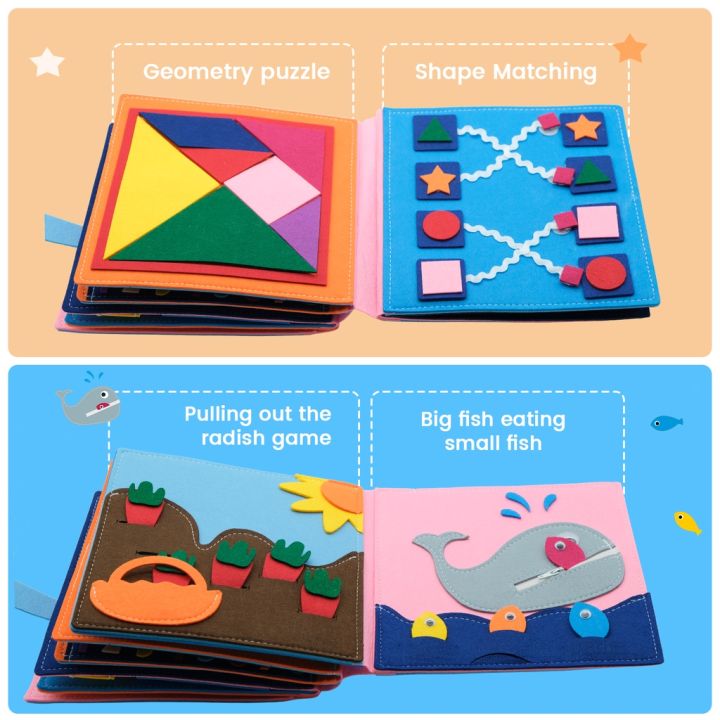 montessori-หนังสือผ้าสักหลาด-ของเล่นเสริมการเรียนรู้คณิตศาสตร์-สําหรับเด็ก