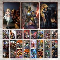 Marvel Metal Posters Avengers Characters Collection Hulk Wolverine White Queen Metal Tin Sign Poster Retro Metal Plaque Home Dec