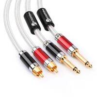 Hifi Dual 6.35mm to Dual RCA Audio Cable for Mixing Console Amplifier 2RCA to 2*1/4" Jack Shielded Wire