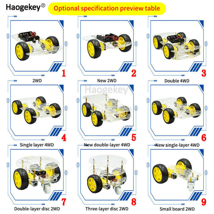 1ชุดแชสซีรถยนต์อัจฉริยะ4wd-หุ่นยนต์อัจฉริยะชุดแชสซีรถยนต์ตัวเข้ารหัสความเร็ว2wd-พร้อมกล่องแบตเตอรี่สำหรับ-arduino