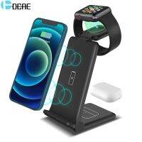 ZZOOI DCAE 15W Wireless Charger Fast Charging Dock Station for Apple Watch 8 SE 7 6 5 iPhone 14 13 12 11 XS XR X 8 Airpods 3 Pro Stand