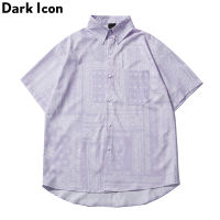 Dark Icon Full Bandanna Printed Polo Shirt Men Summer Thin Material Mens Shirts Hawaiian Shirts for Man