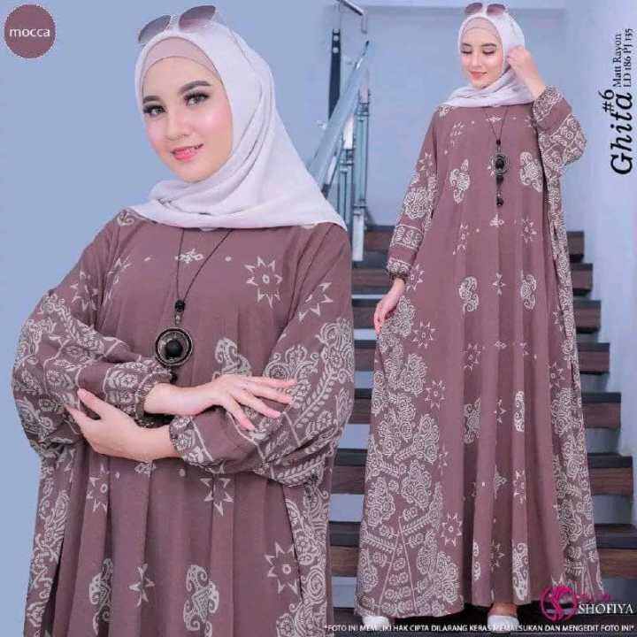 Gamis Rayon Kaftan Gamis Kaftan Jumbo Ld 160cm Lazada Indonesia