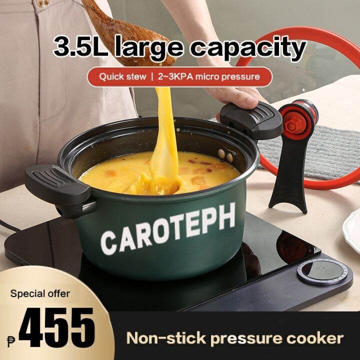 CAROTEPH Micro Pressure Cooker NonStick Soup Pot Stew Pot Multi Cooker Soup Pot Nonstick Pan 3