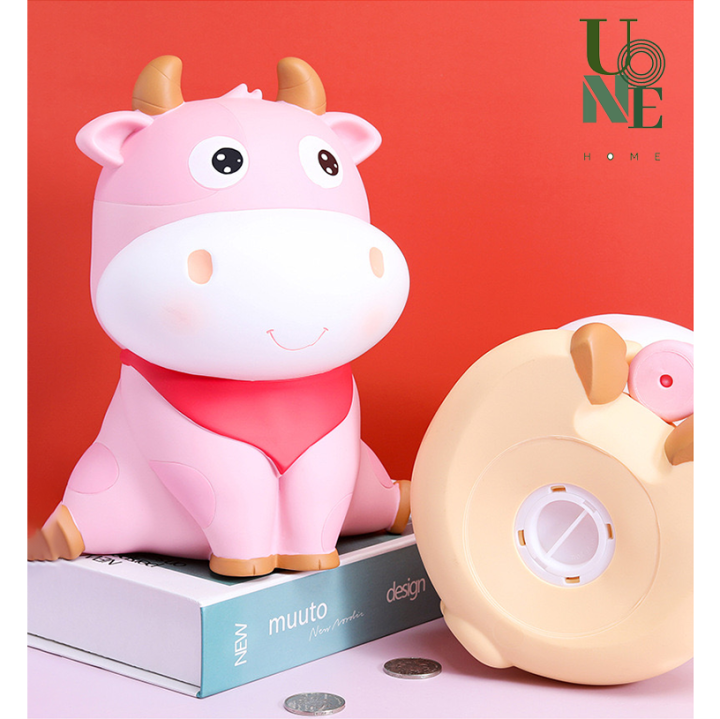 uonehome-พร้อมส่ง-h123-กระปุกออมสินน้องวัวโนมิน่ารัก-แบบเปิดได้-วัสดุไวนิล-ของขวัญวันเกิด-ของขวัญ-ของแต่งบ้านแบบน่ารัก