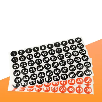 15 Sheets 1-500 Small Number Stickers Round Self-Adhesive
