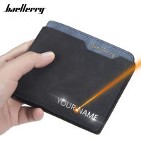 2021 Men Wallets Name Engraving Fashion Short Male Purse Simple Card Holder High Quality Male Purse For Boy Carteria