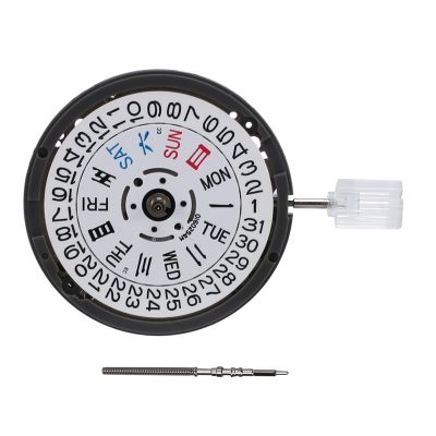 NH36/NH36A Automatic Mechanical Movement 24 Jewels White Datewheel Crown At 3.0 Watch Mechanism Replacements