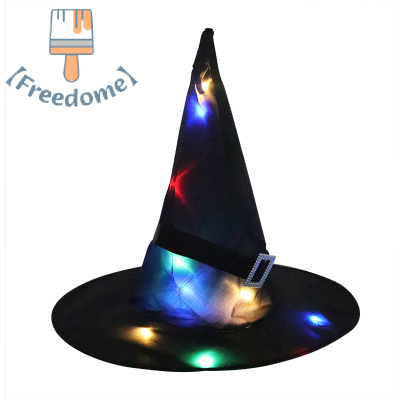 【Freedome】 ไฟ LED หมวกแม่มดชุดคอสเพลย์ฮาโลวีนต้นไม้กลางแจ้งเครื่องประดับแขวนตกแต่งงานปาร์ตี้ตกแต่งฮาโลวีน