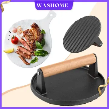 BBQ Grill Accessories Wood Handle Cast Iron Grill Press - China BBQ  Accessories and Grill price