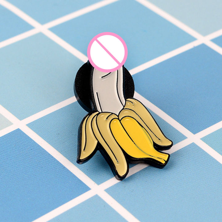 เข็มกลัดรูปกล้วยมีคลื่นแรงโน้มถ่วงสำหรับทุกเพศ-เข็มกลัดปักหมุดเข็มกลัดรูปกล้วยแบบตลกๆสำหรับตกแต่งเสื้อผ้าด้วยไฟฟ้า