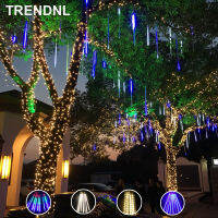 Trendnl 8 Tubes Meteor Shower Rain Led String Lights Street Garlands Christmas Tree Decorations for Outdoor Fairy Garden Lights