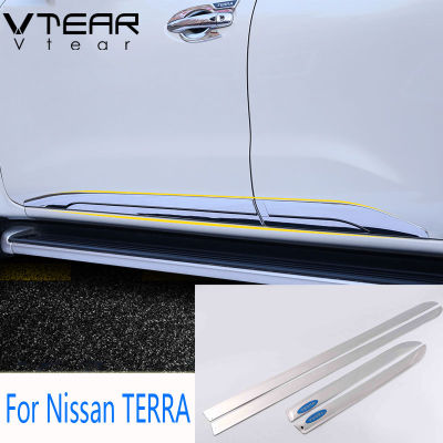 Vtear สำหรับ Nissan TERRA 2018 2019 2020ประตูรถยนต์แถบคิ้วติดกันชนกันรอยขีดข่วนอุปกรณ์เสริมชิ้นส่วนตัวยึดสแตนเลส