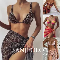 BANJEOLON Leopard Print Bikini Three-piece Triangle Cup Sexy Swimsuit Sling Swimsuit BAN085