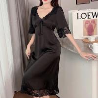 Long Nightgown Women Sleepwear Soft Satin Sleep Dress Nightdress  New Home Dressing Gown Loose Intimate Lingerie Nightwear