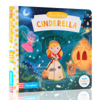Fairy tale Cinderella first stories busy series Singh Rilla English original picture book young enlightenment mechanism operation cardboard book push-pull sliding interesting interactive toy book Campbell