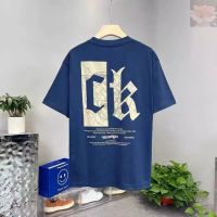 เสื้อยืดแขนสั้นลําลอง ผ้าฝ้ายแท้ ทรงหลวม พิมพ์ลาย CK แฟชั่นฤดูร้อน สําหรับผู้ชาย