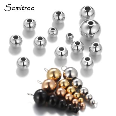 3mm 4mm 6mm 8mm Stainless Steel Rose Gold Color Black Spacer Beads Charm Loose Beads DIY Bracelets Beads for Jewelry Making