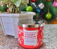 ของแท้ 100% Bath &amp; Body Works  Japanese Cherry Blossom -Wick Candle 411 g. เทียนหอม