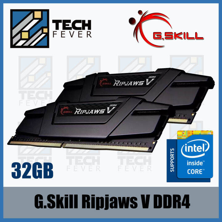 G.Skill Ripjaws V Heatsink DDR4-3600 CL18-22-22-42 1.35V 32GB (2x16GB ...