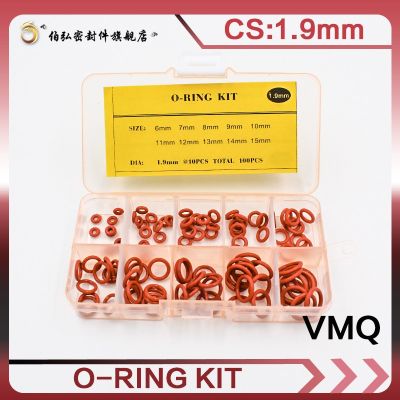 Thickness 1.9mm Red Ring Silicone O Ring Seal Silicon Sealing O-rings VMQ Washer oring set Assortment Kit Set O Ring Gas Stove Parts Accessories