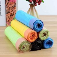 △☍ 5 Rolls Garbage Bag Eco-friendly Good Load Capacity Trash Bag Disposable Drawstring Style Thickened Garbage Bags For Home