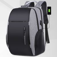 [COD] 2022 new anti-theft backpack fashion business password lock simple men and women large capacity notebook outdoor