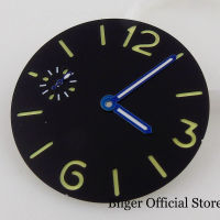 BLIGER Green Luminous Marks Black 35.6mm Sterile Manual Hand Winding Watch Dial Face fit ETA 6497 ST3600 Movement