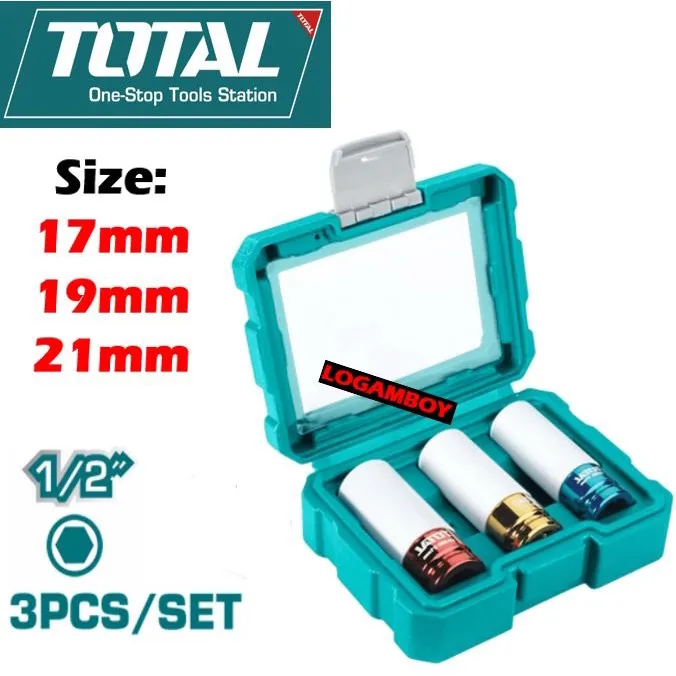 Total Lug Nut Socket Set NonMarring Socket 1/2" (3 Pcs) THMLNS031 Buka
