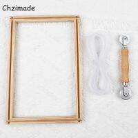 Chzimade 1Pcs Square Embroidery Cross Stitch Stretch Hoops Wooden Pressure Roller Embroidery Hoop Frame Diy Sewing Tools