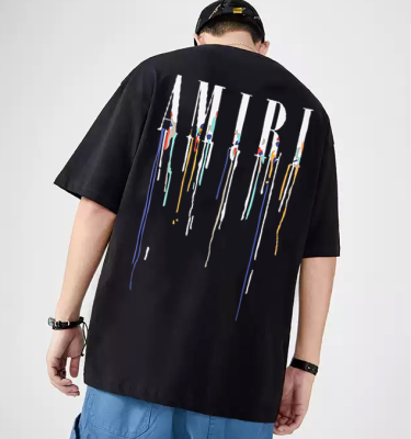 [มีสินค้า]【New】ใหม่* Amiri* เสื้อยืดลําลอง แขนสั้น พิมพ์ลายตัวอักษร เข้ากับทุกการแต่งกาย สําหรับสตรี