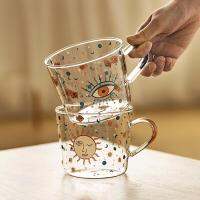 ?Dream Best? Sun Eye Pattern Drinkware Starry Sky Large Capacity Measuring Glass Household Milk Cup Borosilicate Cold-resistant Hot Water Cup Tea Making