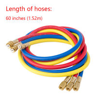 60"; 1.5m AC Charging Hose Set for HVAC Air Condition Refrigerant R12 R22 R502 R134A R410 R404 R410a