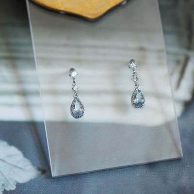 925 Silver Needle Simple Shiny Zircon Earrings Gold Plating Jewelry Crystal Stud Earrings WomenTH