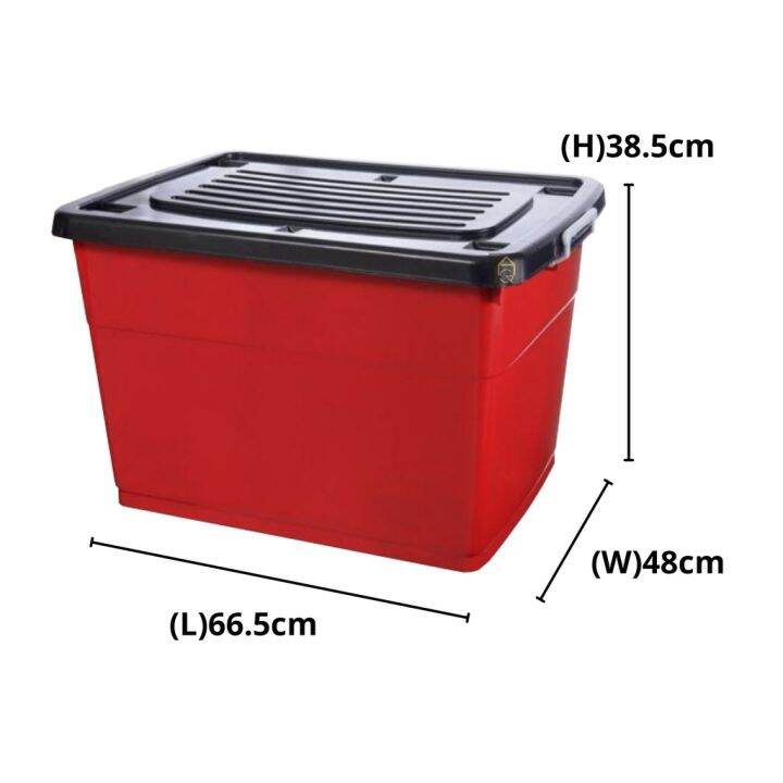 85L 3388 Kibiware Heavy Duty Storage Container Box With Wheels Kotak