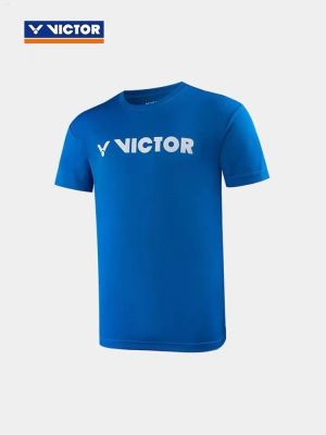 VICTOR Victor Victory ของแท้เสื้อยืดแขนสั้นชุดแบดมินตันผู้ชายและผู้หญิงฤดูร้อนระบายอากาศได้ดี T20028เหมาะสม