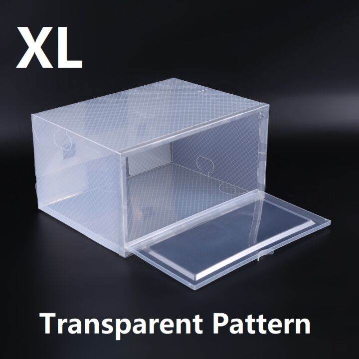 US Lot of Clear Plastic Stackable Foldable Shoe Display Storage Organizer  Box