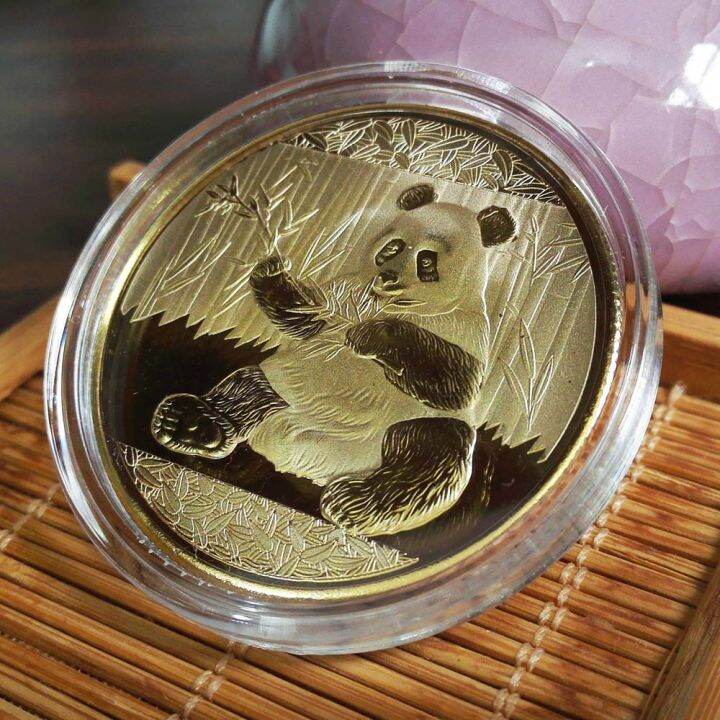 coins-big-panda-baobao-china-commemorative-collection-art-gift-black-and-white-bear-cute-gold-sliver-colour